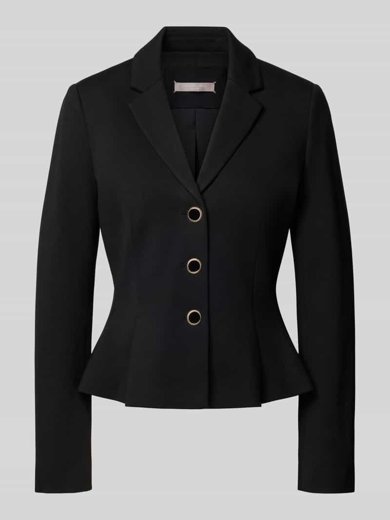 Slim fit blazer van viscosemix met reverskraag