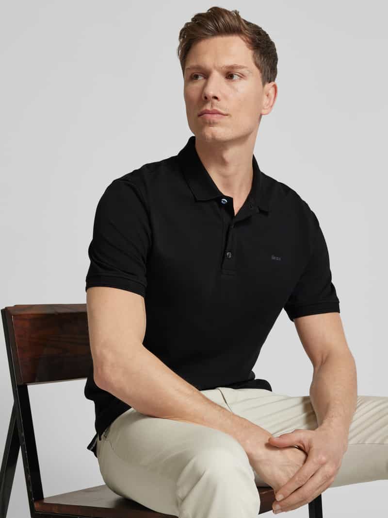 BRAX Regular fit poloshirt met labelprint model 'Pete'