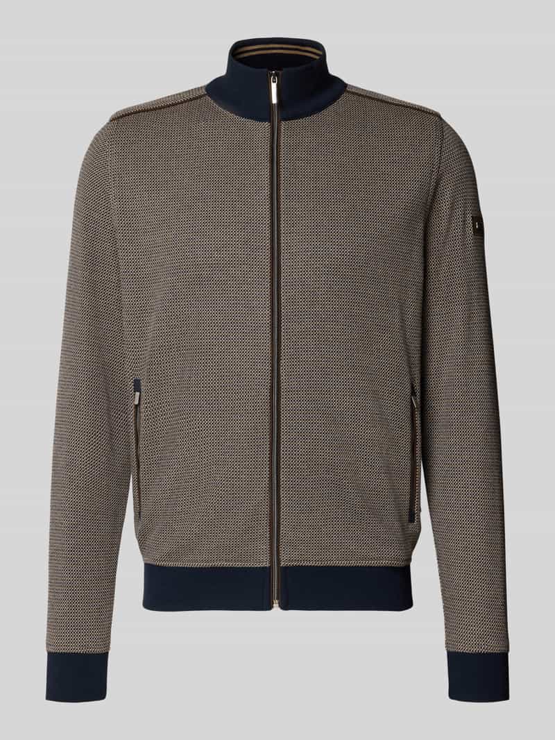 Bugatti Cardigan met opstaande kraag en ritssluiting