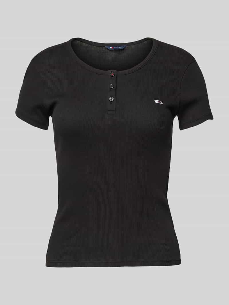Tommy Jeans T-shirt met korte knoopsluiting