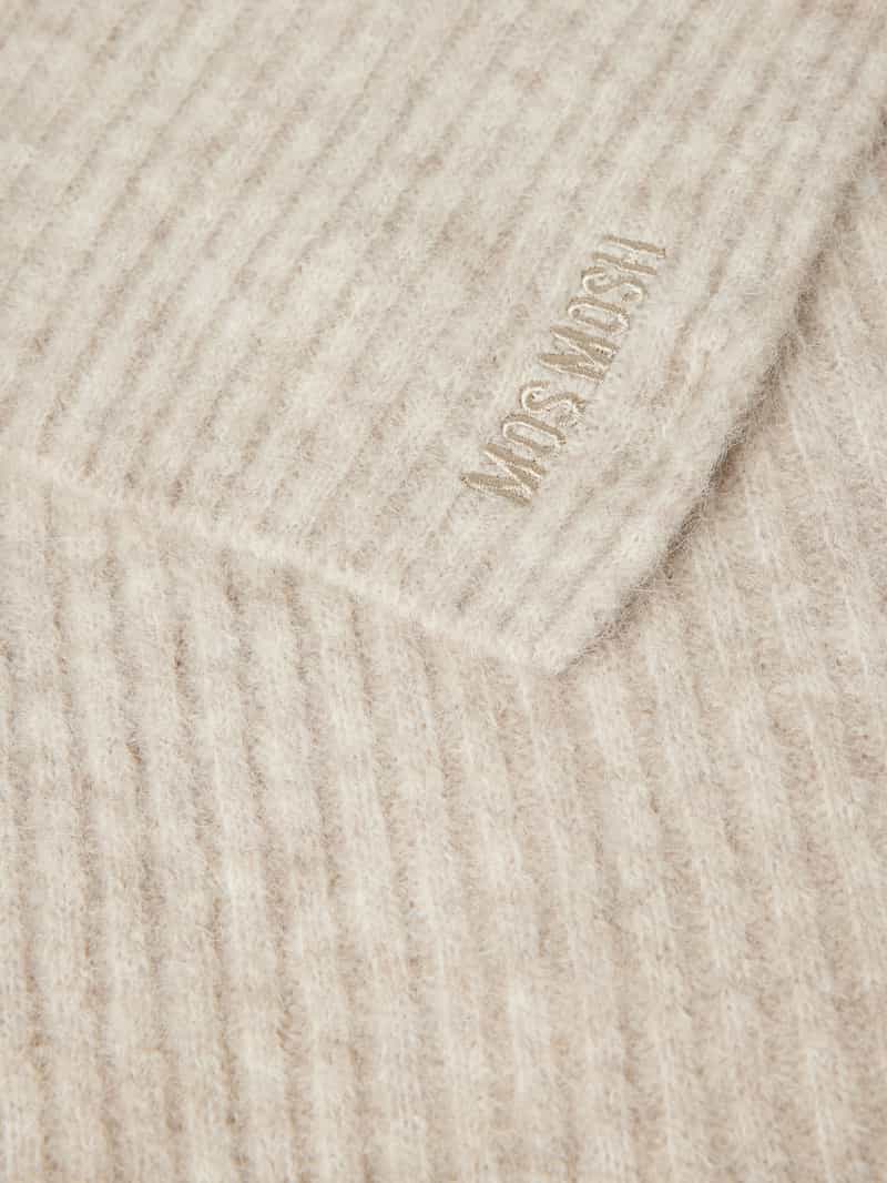 MOS MOSH Sjaal van wolmix met labelstitching model 'Lora'