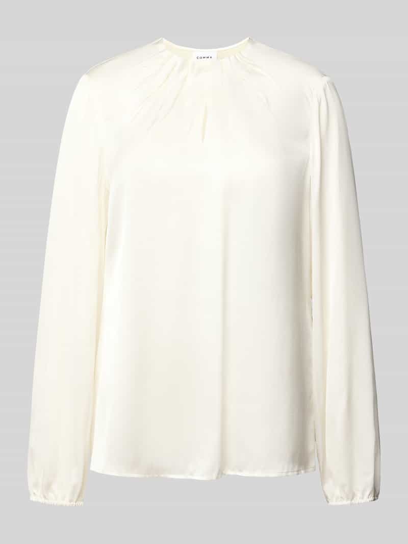 comma Regular fit blouse van viscose met plooien