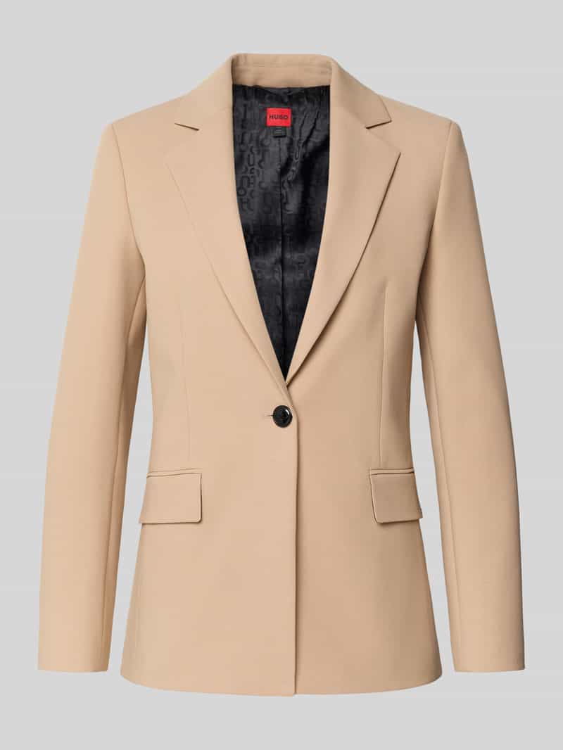 HUGO Shaped fit lange blazer met viscose model 'ATANA-2'