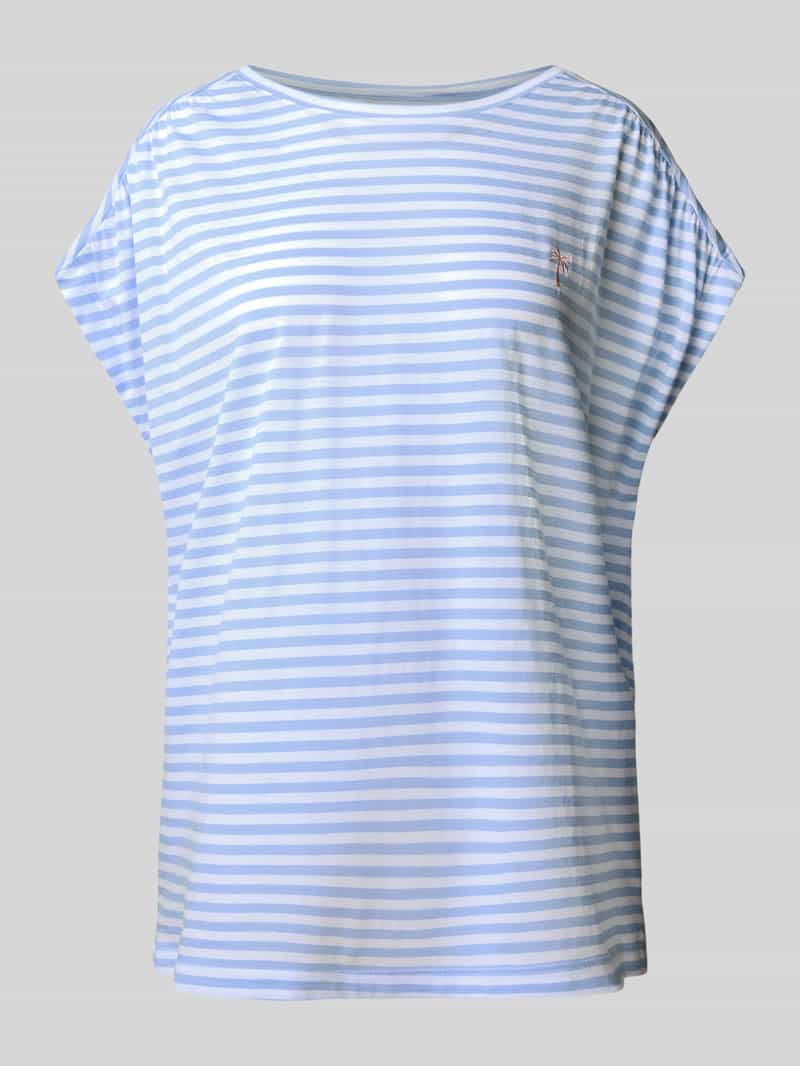 T-shirt met stitching en ronde hals