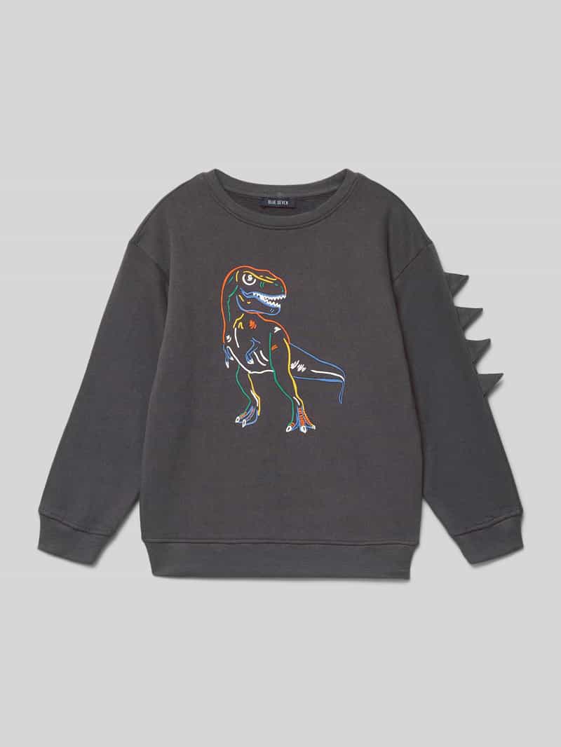 BLUE SEVEN Regular fit pullover met all-over motiefprint