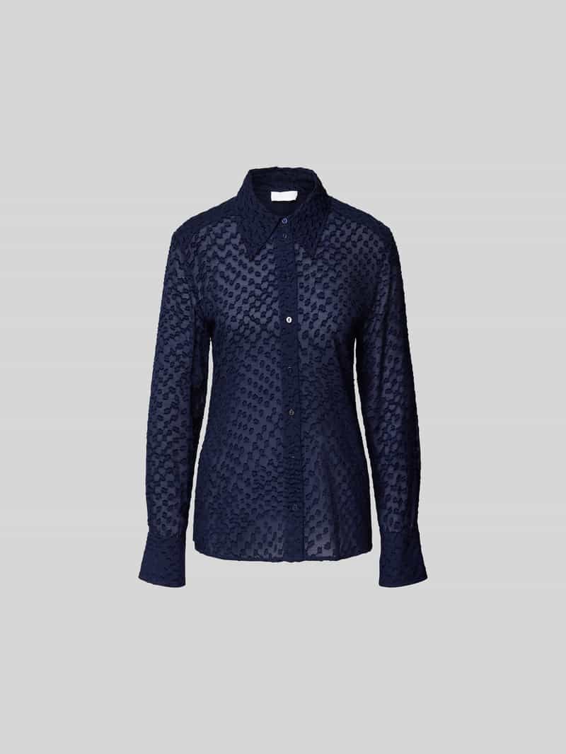 Slim fit overhemdblouse met overhemdkraag