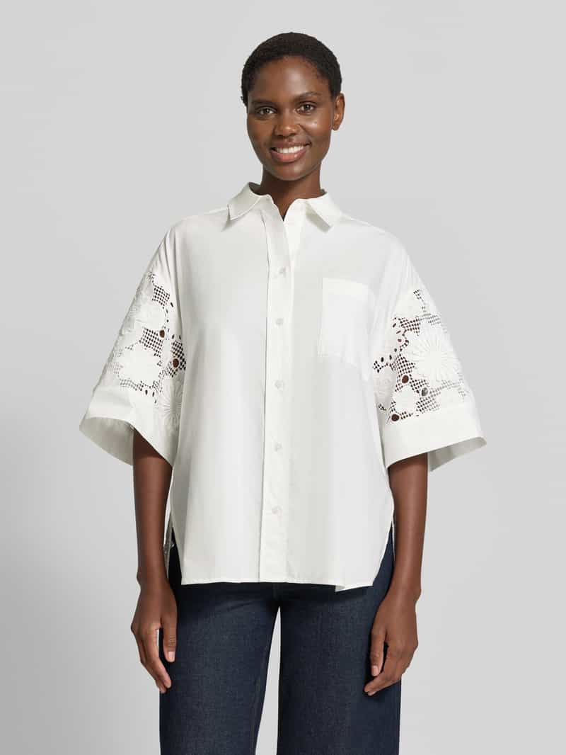 Essentiel Antwerp relaxed fit blouse met korte mouwen van puur katoen model 'KALI'
