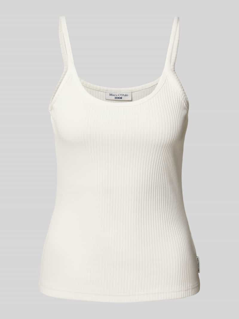 Marc O'Polo DENIM Top met bandjes in riblook met labeldetail