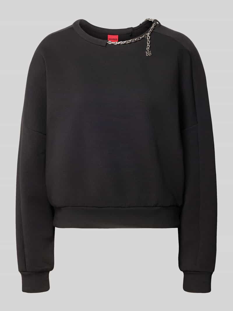 boxy fit sweatshirt van katoenmix model 'Denrietta'