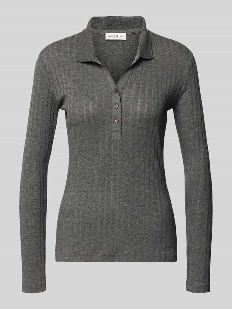 Marc O'Polo Slim fit shirt met lange mouwen van een mix van katoen en modal