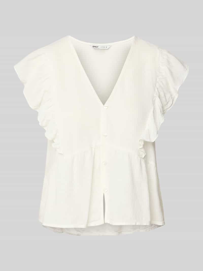 Only Loose fit blouse van een mix van viscose en linnen model 'RIAN FLORENCE'