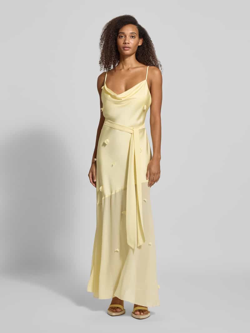 Gina Tricot maxi-jurk met bloemengarnering lichtgeel, foto 3