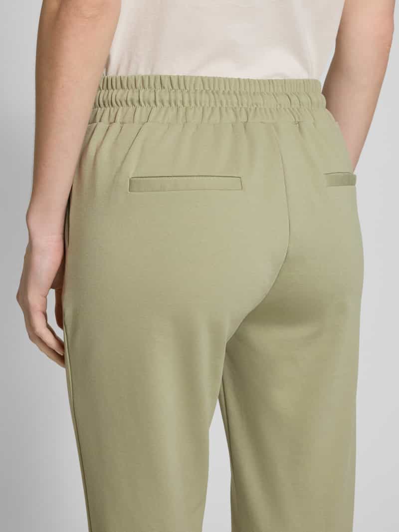 Ichi Slim fit bandplooibroek met verkort model 'KATE'