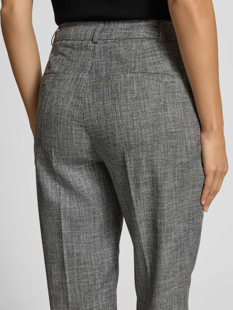 comma Slim fit stoffen broek van viscosemix met persplooien