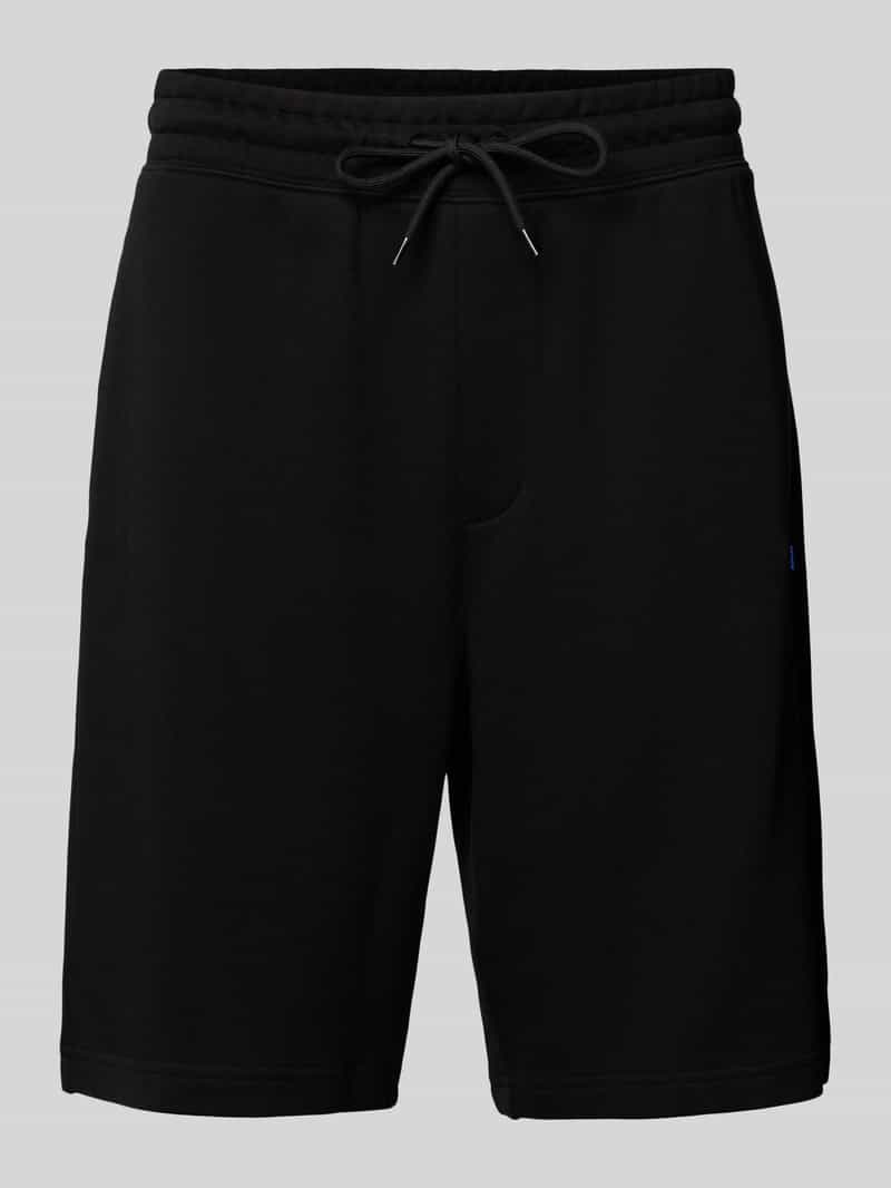 Hugo Blue Regular fit sweatshorts met labeldetail model 'Nasensio'