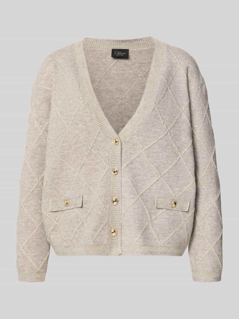 s.Oliver - female - Gebreid vest met intarsia-patroon en glinsterend garen
