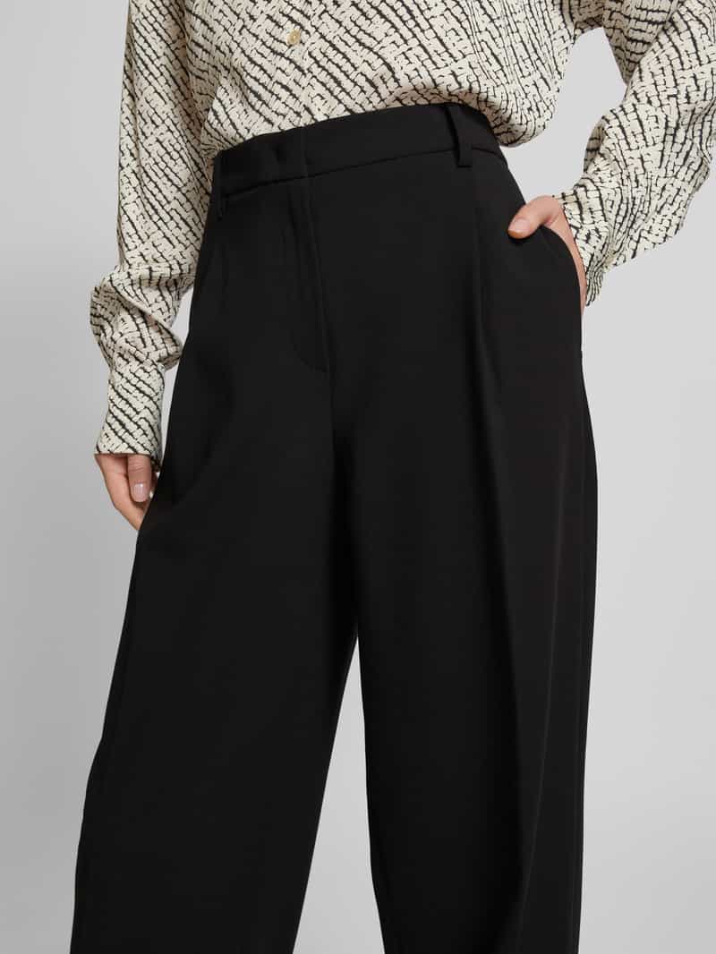 MAC Wide leg stoffen broek met bandplooien model 'Chaja'