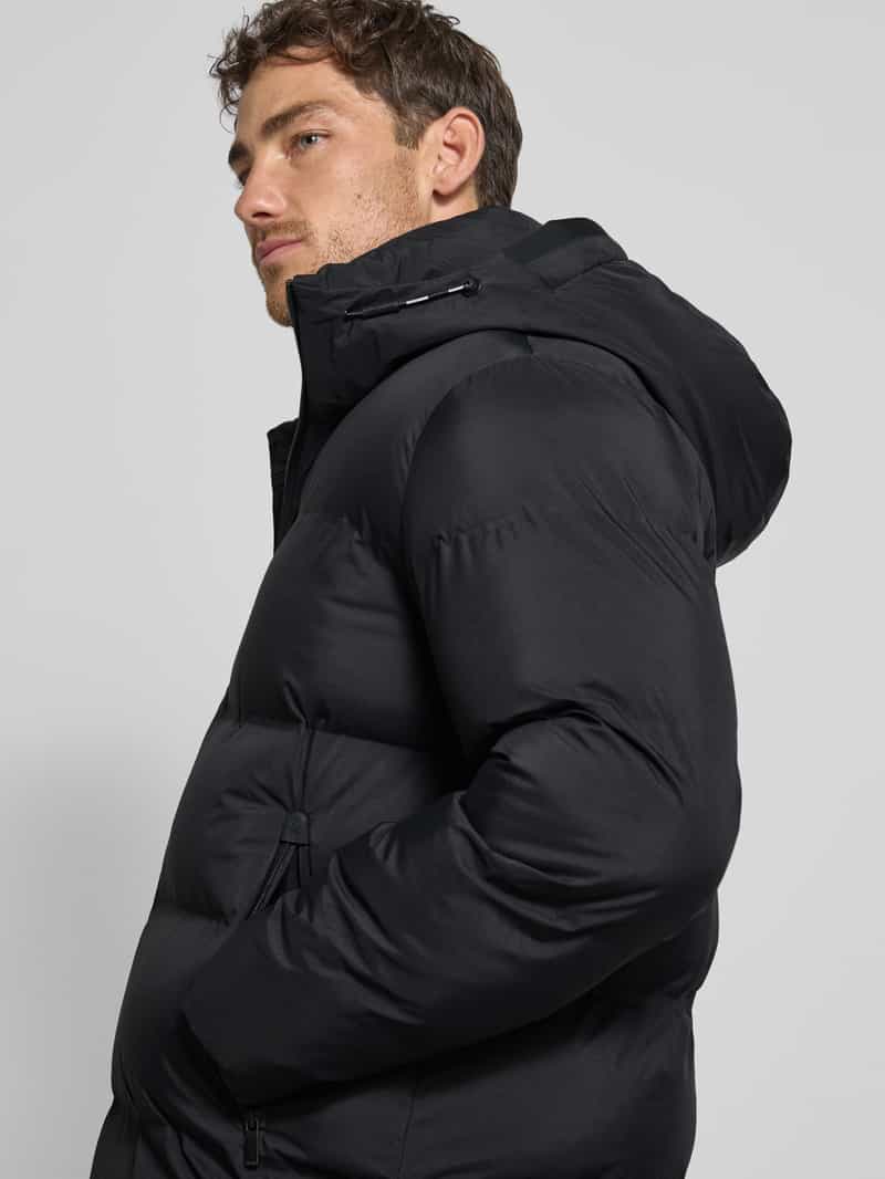 khujo Gewatteerde lange jas met labelpatch model 'Caius'