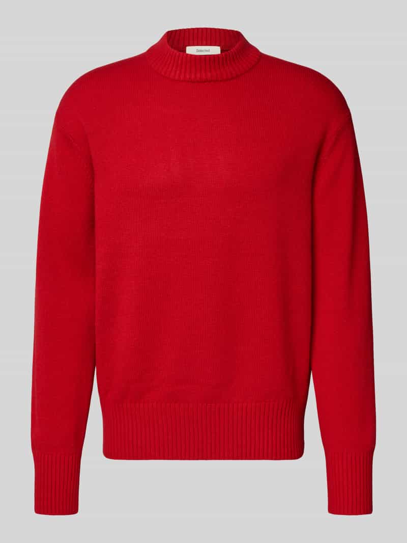 Selected Homme Relaxed fit gebreide pullover van een mix van wol en kasjmier model 'Calle'