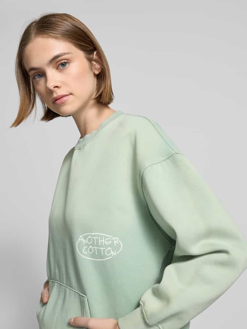 ANOTHER COTTON LAB Oversized sweatshirt met labelprint model 'Matcha Mornings'