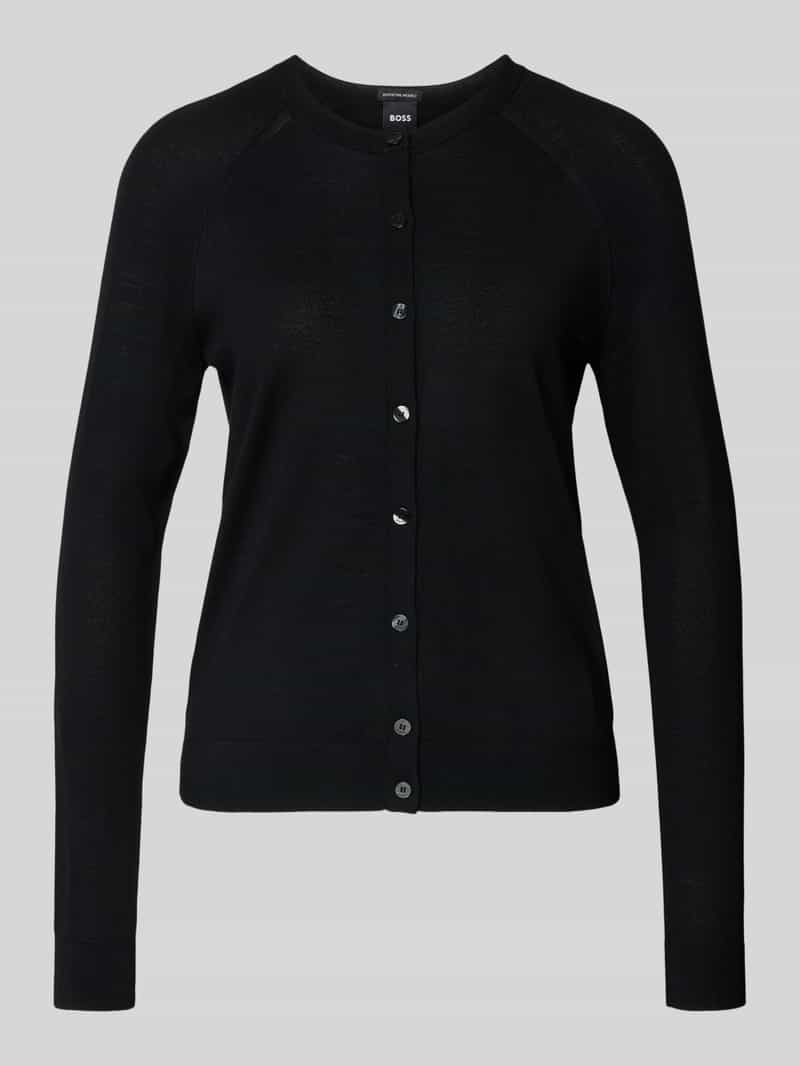 Boss Regular fit gebreid jack van zuivere scheerwol model 'FONAMI'