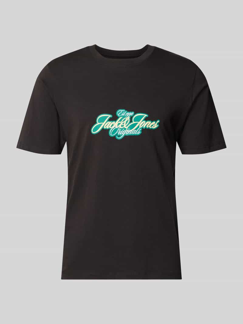 T-shirt met labelprint model 'CASSIS'