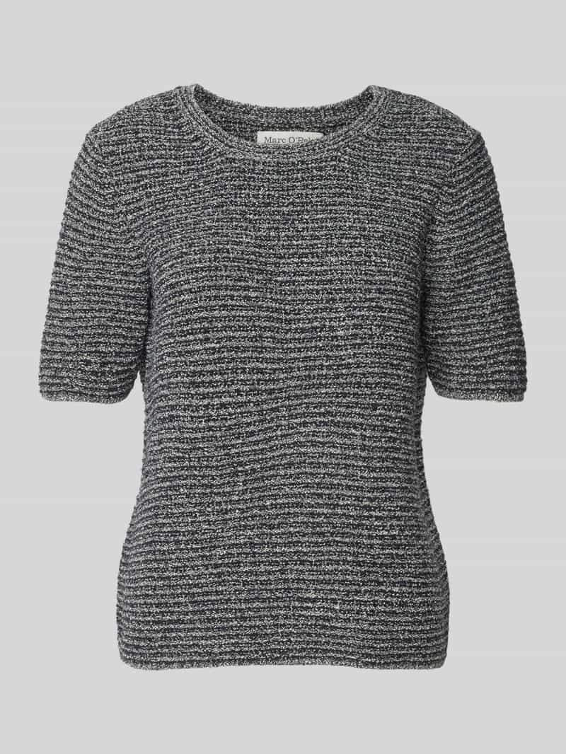 Marc O'Polo Slim fit pullover met korte mouwen van katoenmix met een melange-effect