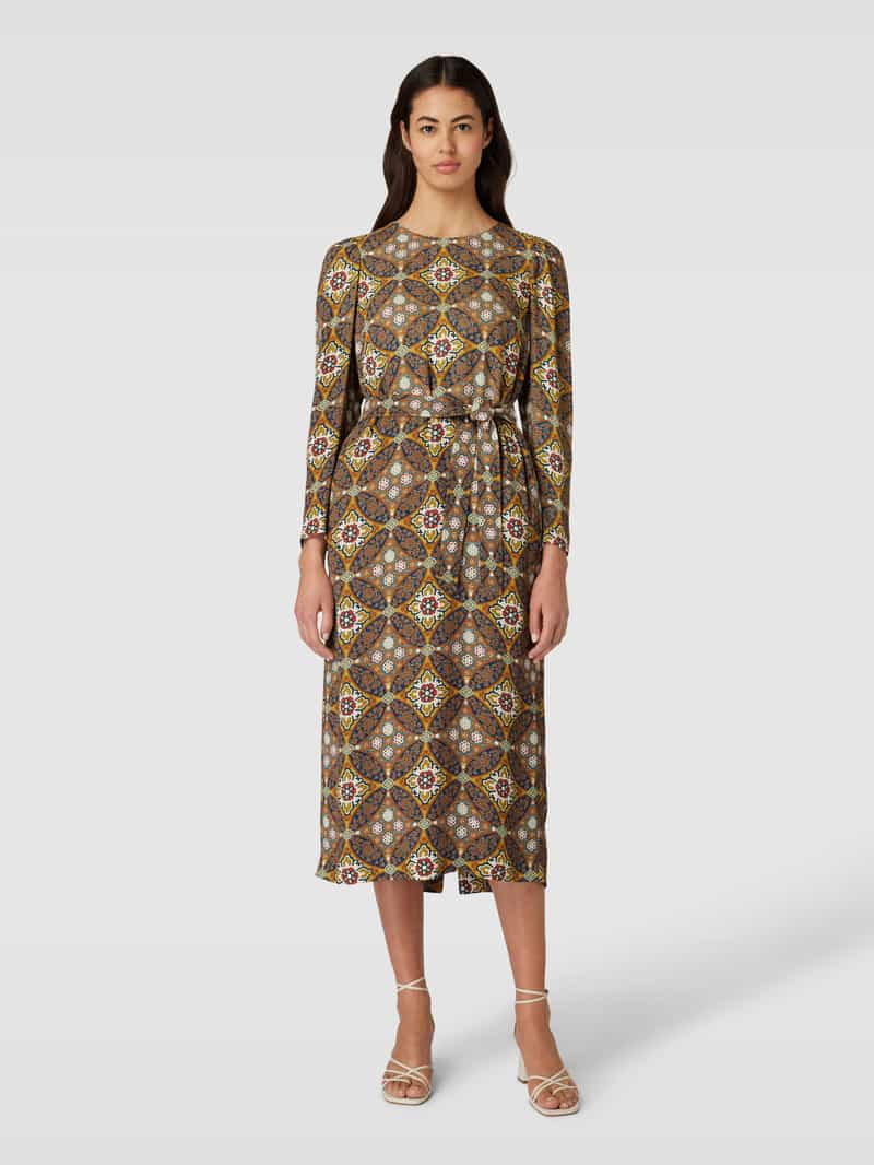 Midi-jurk van viscose met all-over motief, model 'ALBUM' Weekend Max Mara
