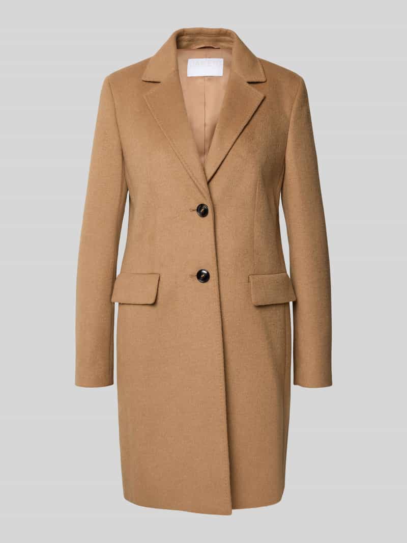 Jake*s Collection Regular fit lange jas met lanawol en reverskraag