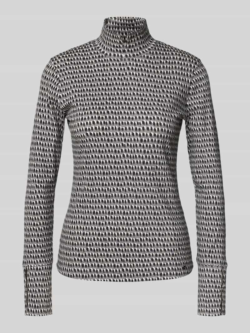 Marc Cain Shirt met lange mouwen en opstaande kraag