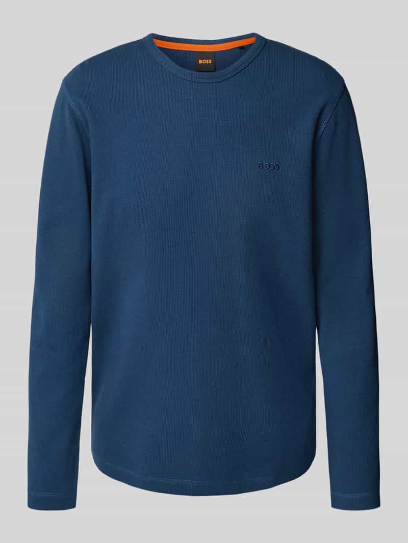 Boss Orange Shirt met lange mouwen en labelstitching model 'Tempesto'