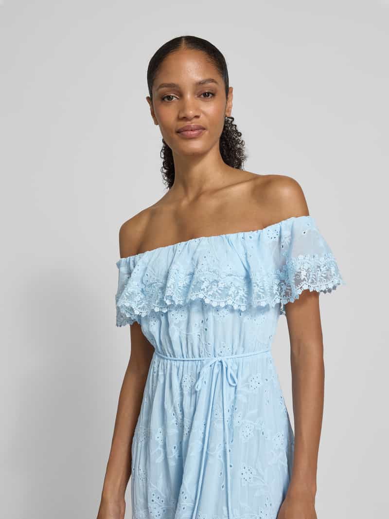 Forever New Avondjurk met broderie anglaise en strikceintuur