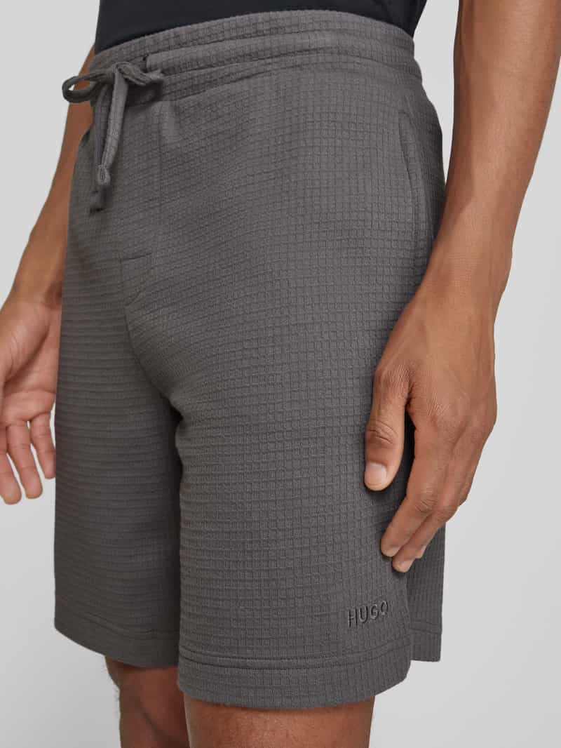 HUGO Regular fit sweatshorts met structuurmotief model 'Austin'