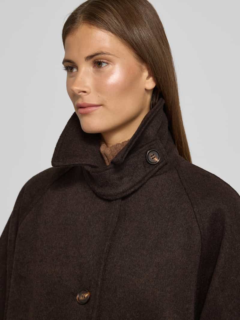 NEO NOIR Lange jas van wolmix met mouwtrensjes model 'Keaton'