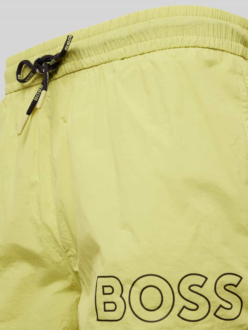 Boss Relaxed fit zwembroek met labelprint model 'Mooneye'