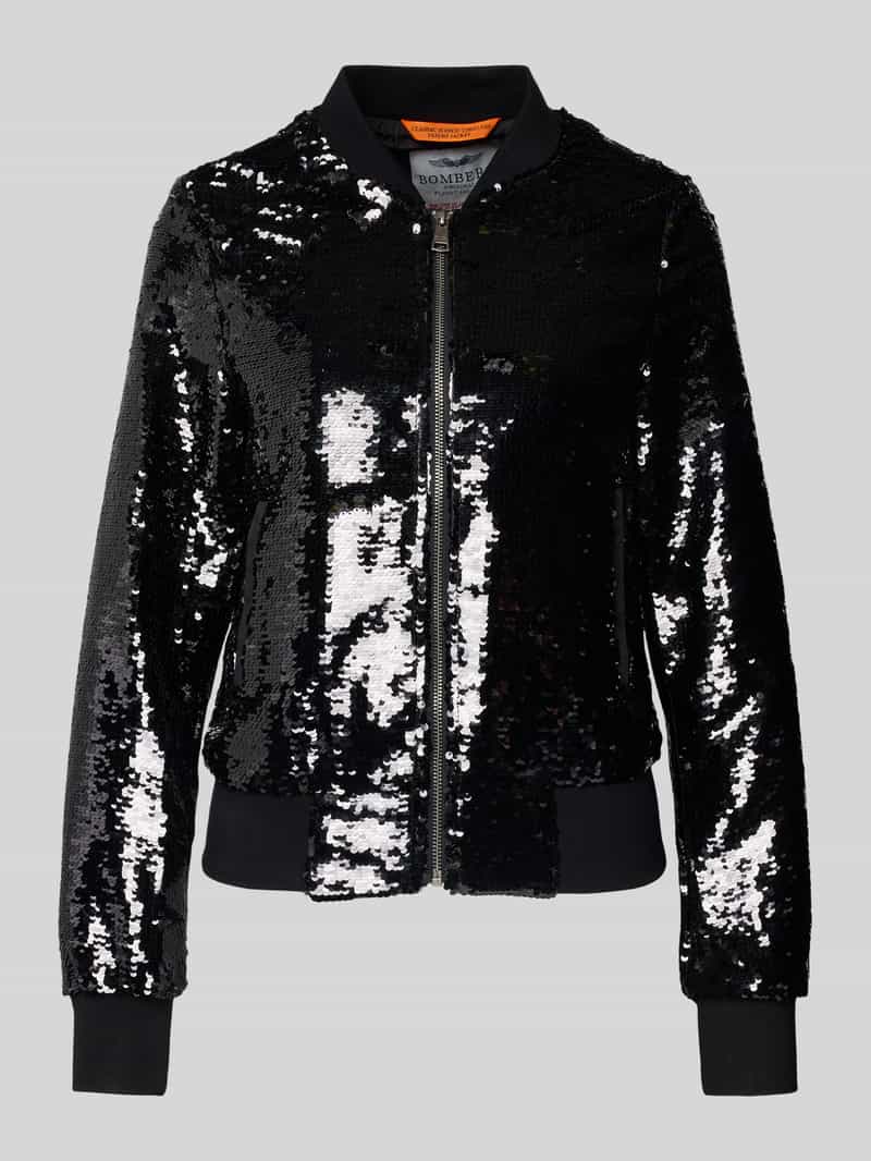 Original Bombers Bomberjack met pailletten en ritssluiting