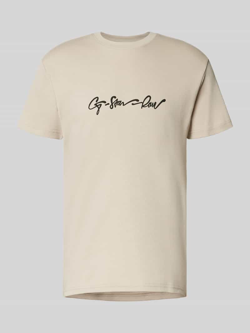 G-Star Raw T-shirt met labelprint en ronde hals