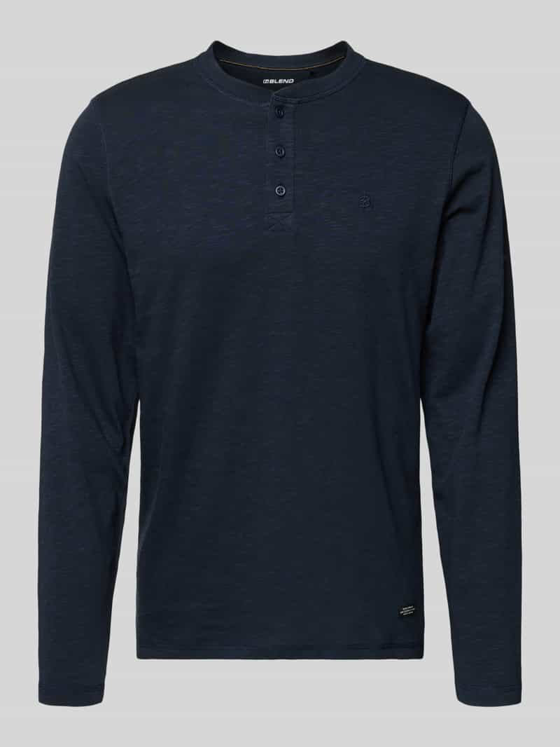 Blend Shirt met lange mouwen en korte knoopsluiting model 'BRAT'