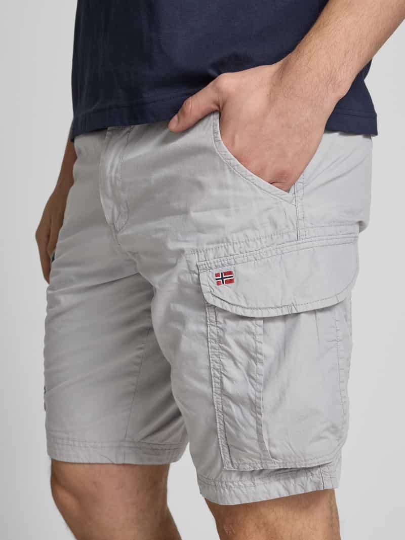 Napapijri Loose fit korte cargobroek met logostitching model 'NOTO 2.0'