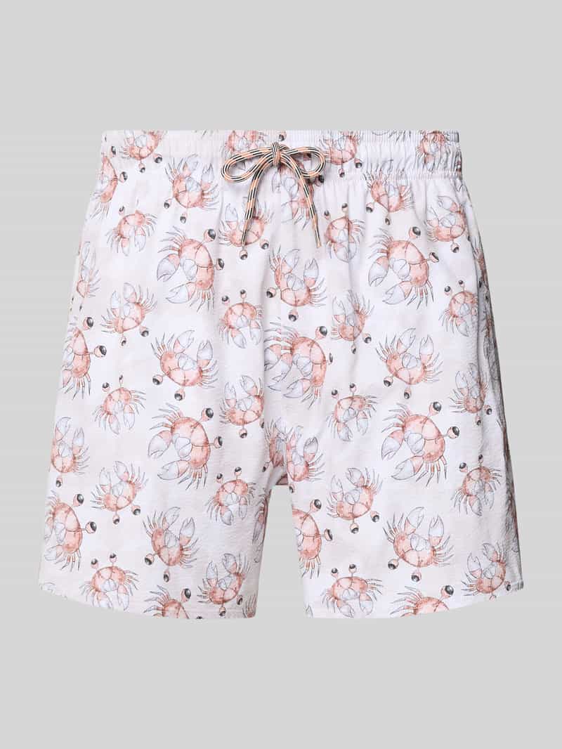 Emporio Armani Herren Badehose Im Allover-Look In Beige Größe XXL
