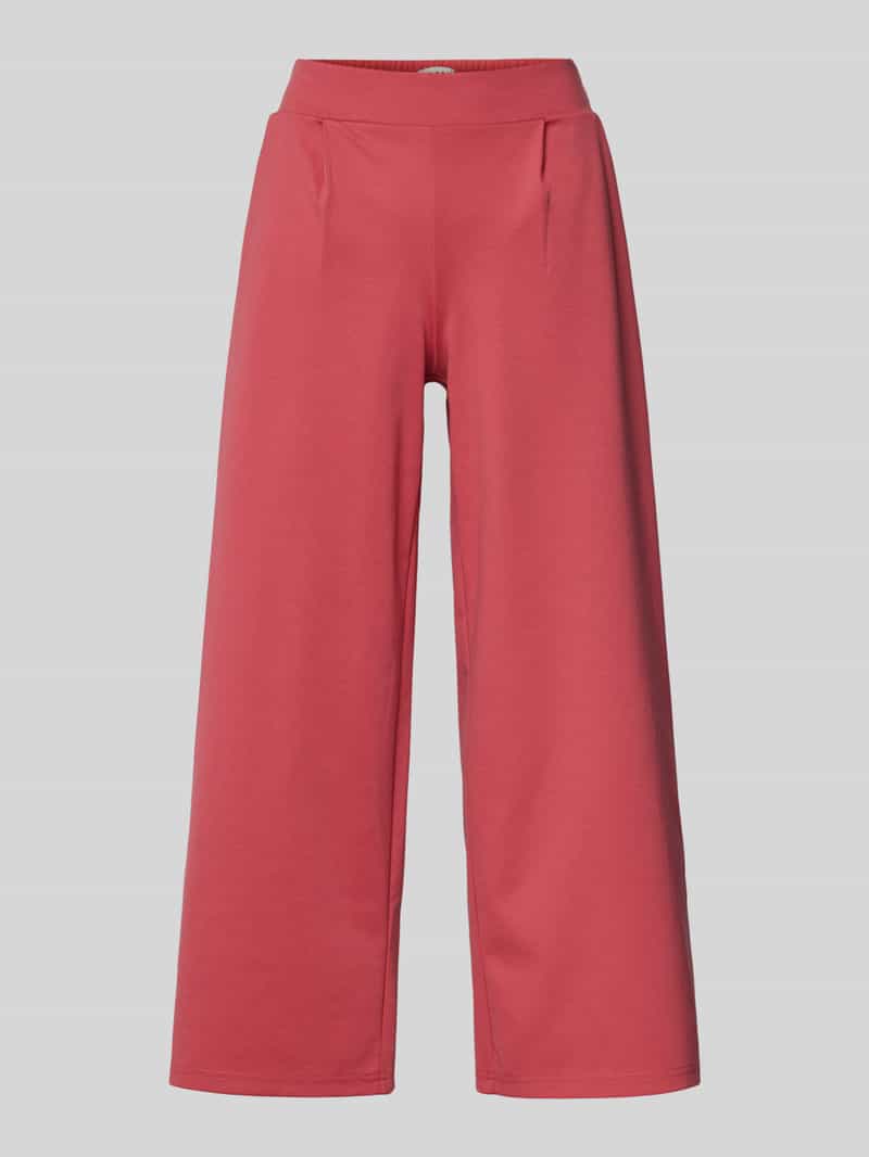 Ichi Wide leg stoffen broek met bandplooien model 'Kate'
