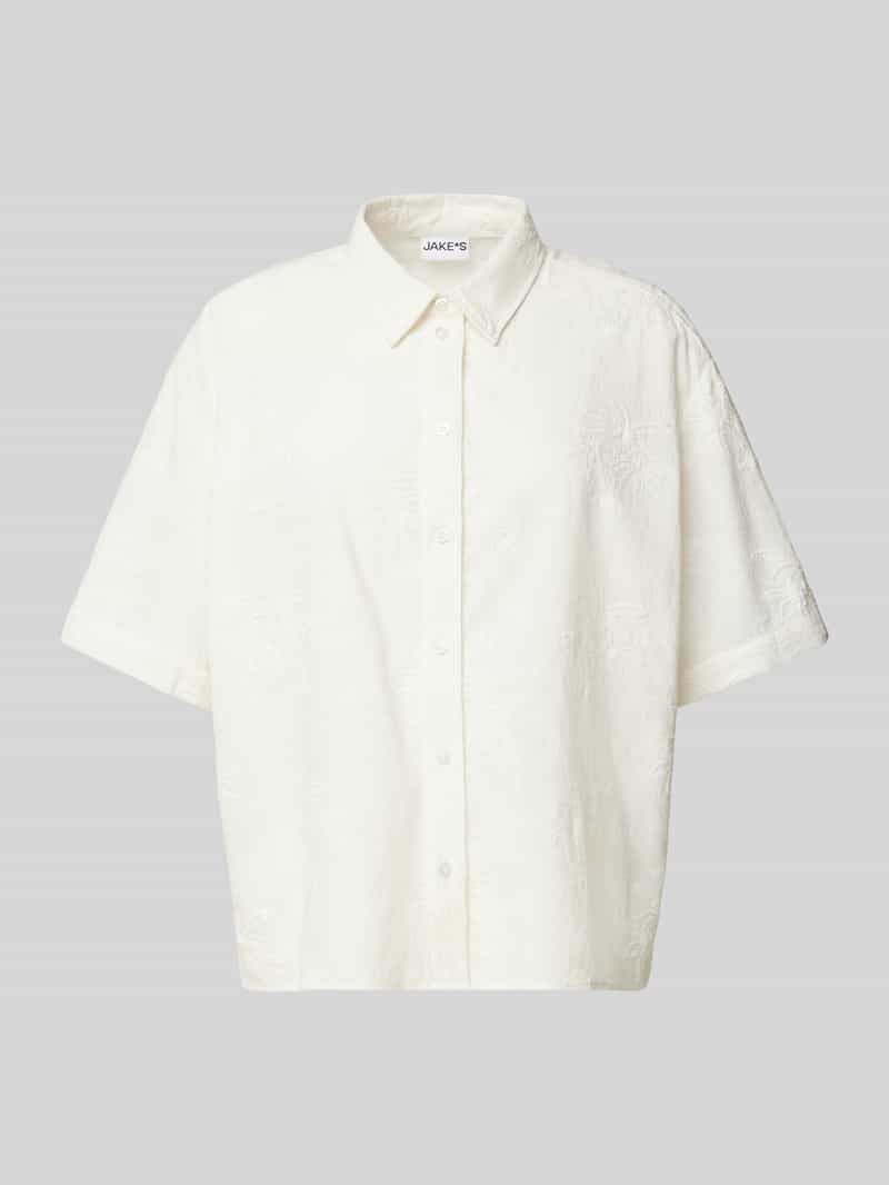 Jake*s Casual Relaxed fit overhemdblouse met structuurmotief