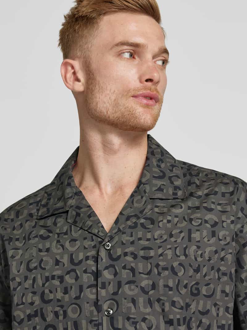 HUGO Regular fit vrijetijdsoverhemd met all-over motiefprint model 'Egeeno'