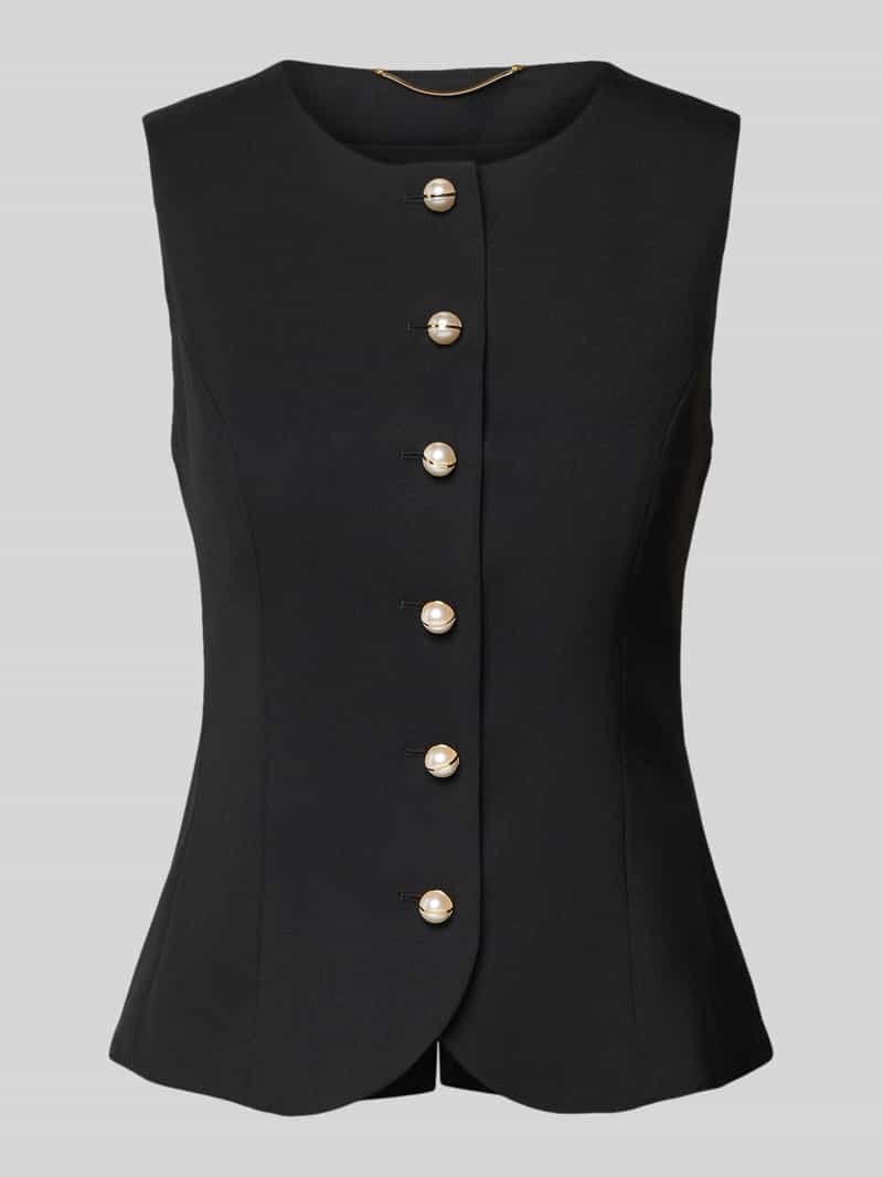 Marc Cain Slim fit gilet met ronde hals