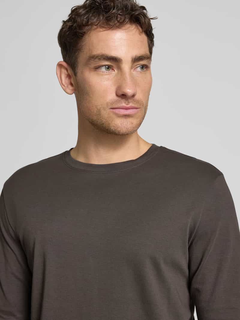 Christian Berg Men Shirt met lange mouwen en geribde ronde hals