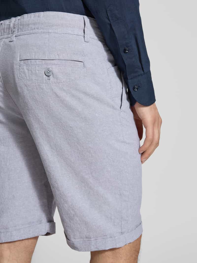 MCNEAL Regular fit korte linnen broek met tunnelkoord