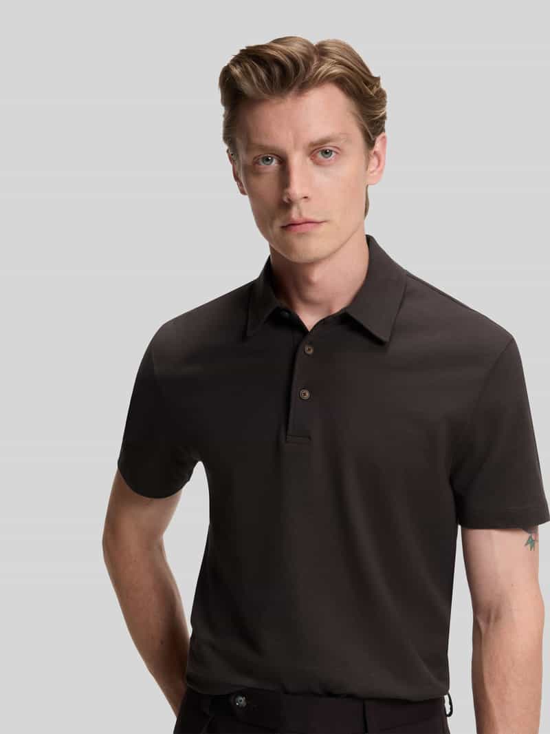 Boss Regular fit poloshirt van een mix van katoen en zijde model 'PARRIS' BECKHAM x
