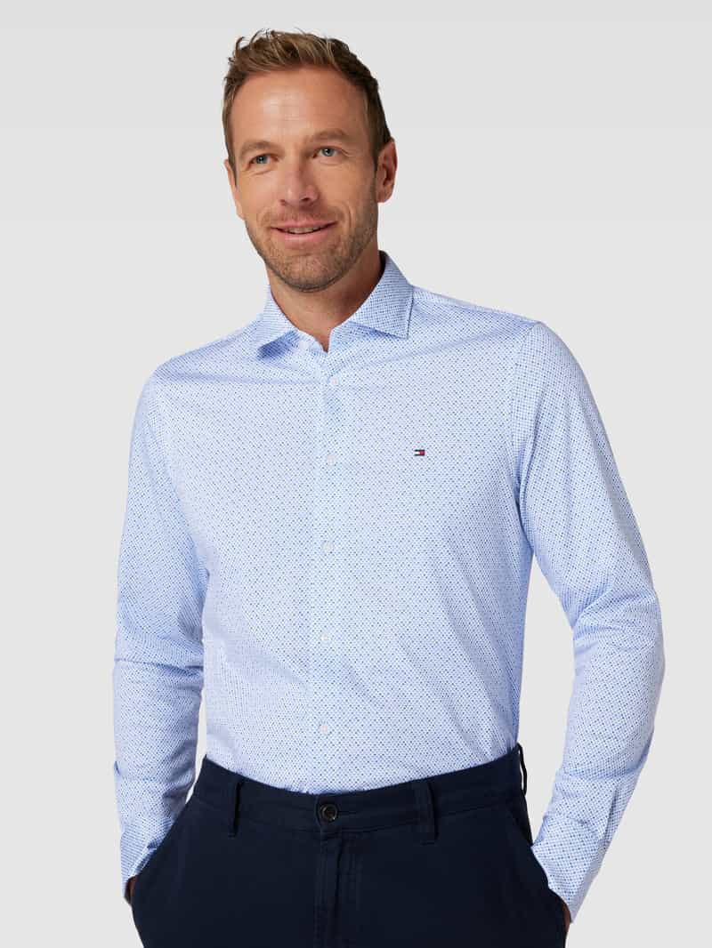 Tommy Hilfiger Tailored Slim fit zakelijk overhemd met all-over motief en logostitching