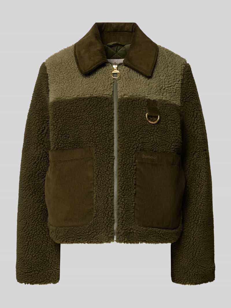 Barbour Regular fit fleecejack met corduroy kraag model 'MALENA'