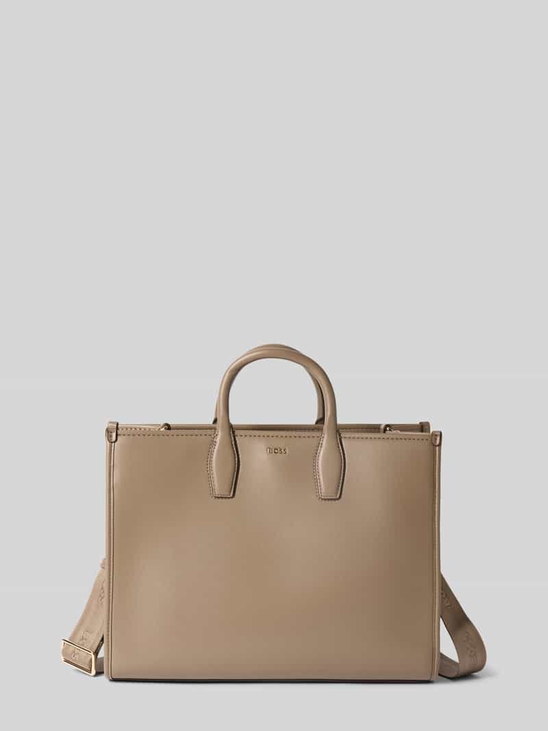 schoudertas met labeldetail model 'Sandy MED Tote'